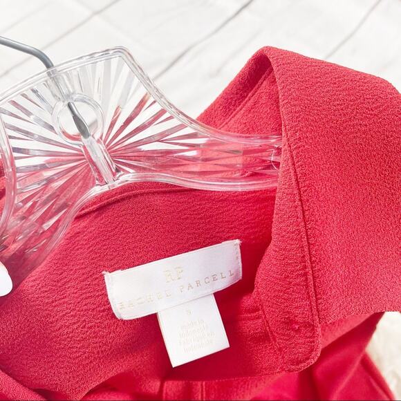 Rachel Parcell Women's Everyday Woven Button‎ Up Red Shirtdress Size Small - Picture 3 of 5